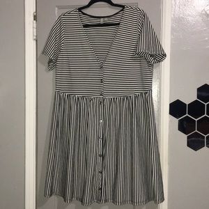ASOS DESIGN mini v neck button through smock dress